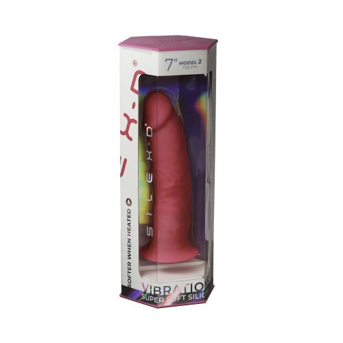 На фото яскравий рожевий фалоімітатор з вібрацією SilexD Henry Vibro Pink (MODEL 2 size 7in) + LRS, діаметр