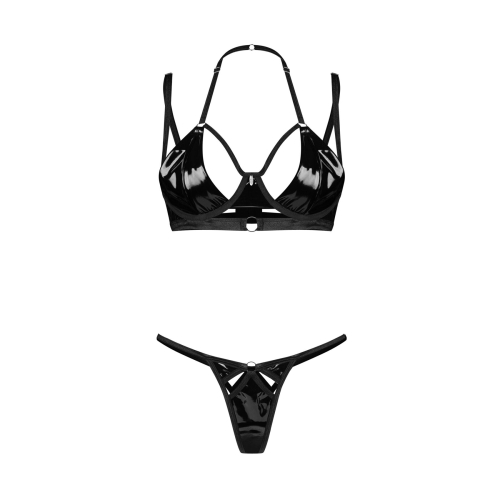 На фото зображений чорний комплект Obsessive Keira Lise 2-pcs set L/