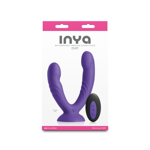 На фото подвійне дилдо з вібрацією NS Novelties INYA - Duet - Purple
