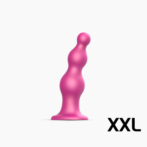 Strap-On-Me Dildo Plug Beads Framboise Metallic XXL - Насадка для страпона