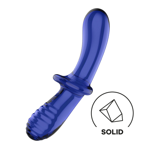 Satisfyer Double Crystal (light blue) - Стеклянный двойной дилдо