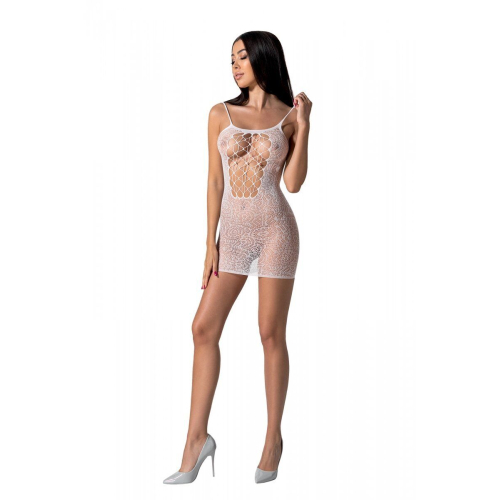 Passion BS096 white - Бодистокинг с полуоткрытой грудью