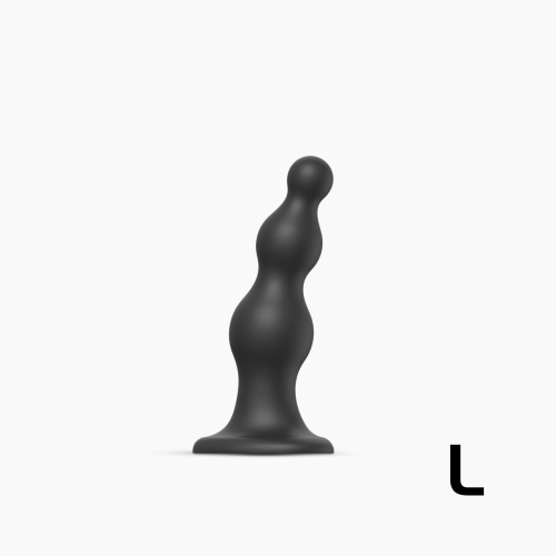 Strap-On-Me Dildo Plug Beads Black L - Дилдо для страпона