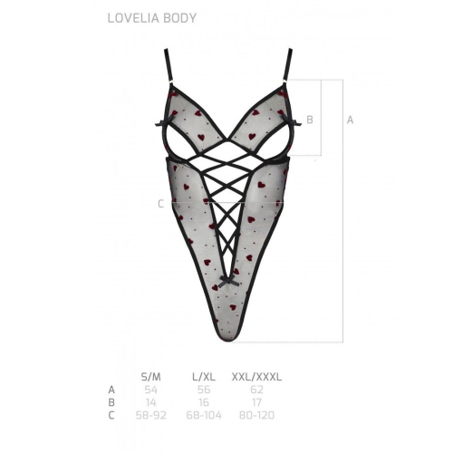 LOVELIA BODY black XXL/XXXL — Еро-боді з малюнком (Чорне)