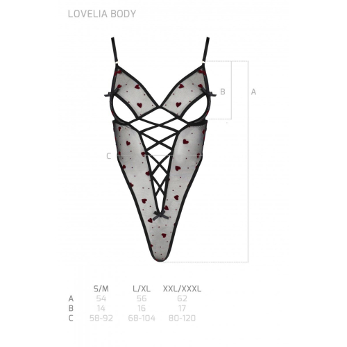 LOVELIA BODY black XXL/XXXL — Еро-боді з малюнком (Чорне)