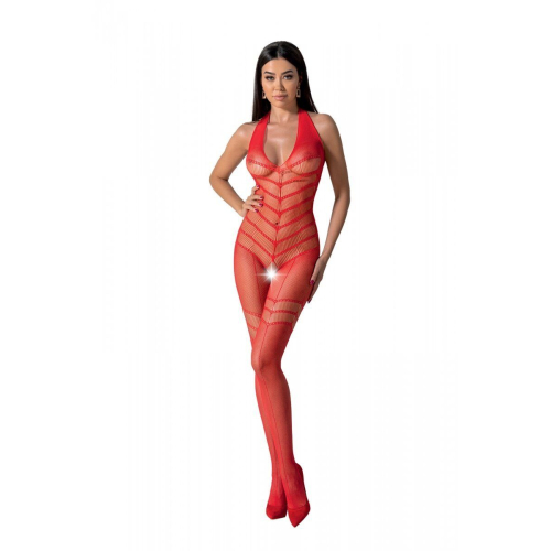 Passion BS100 red - Бодистокинг сетка