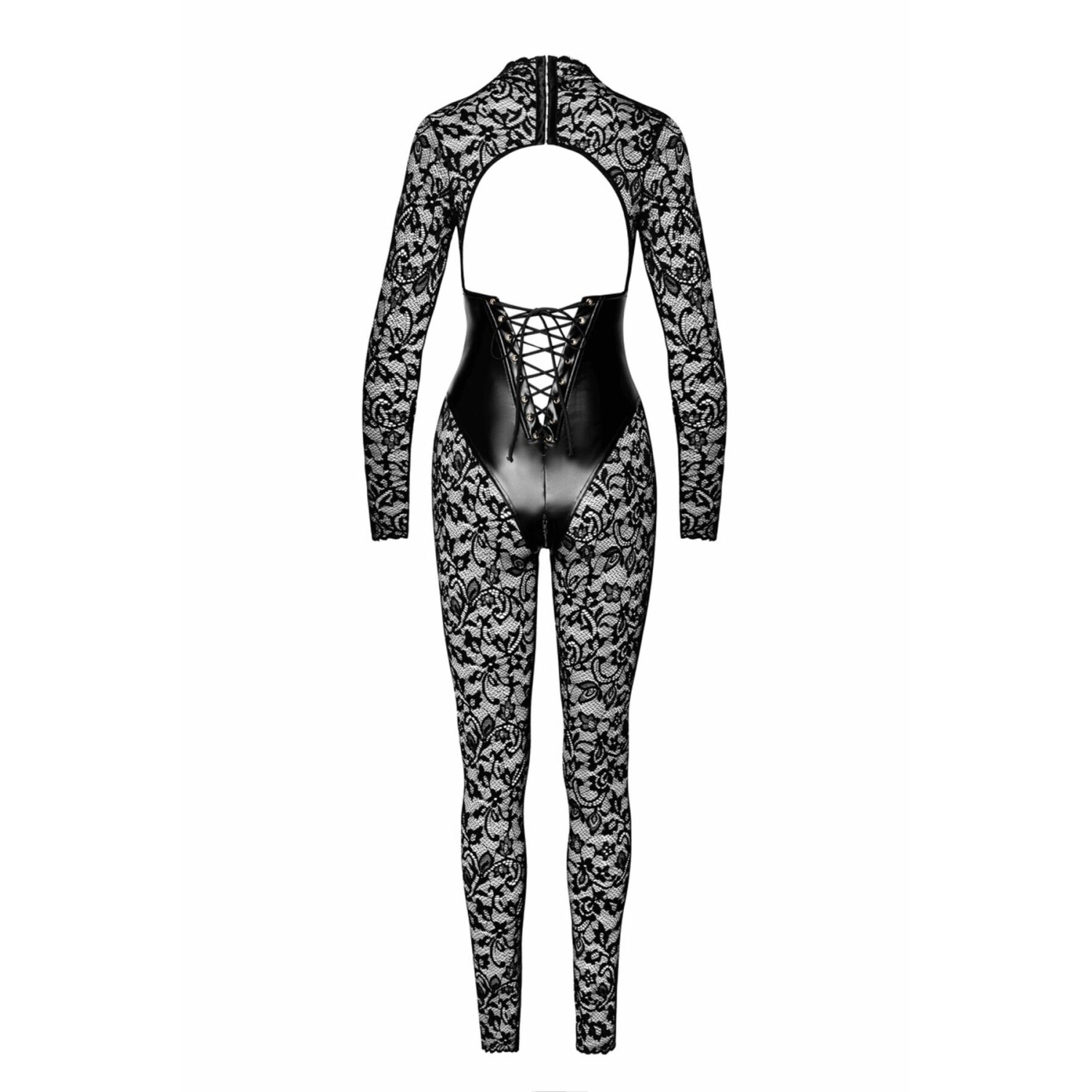 F299 Enigma lace catsuit with underbust