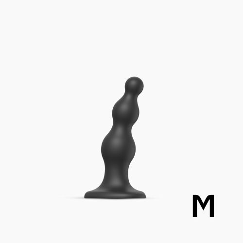 Strap-On-Me Dildo Plug Beads Black M - Дилдо для страпона