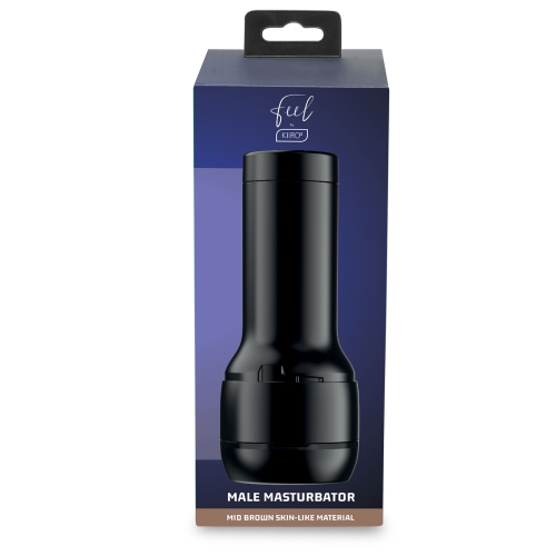 На фото изображен черный мастурбатор-вагина для секс-машины Kiiroo Keon Kiiroo Feel Stroker Mid Brown светлом фоне