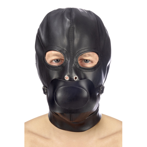 Fetish Tentation BDSM hood in leatherette with removable gag — Капюшон БДСМ