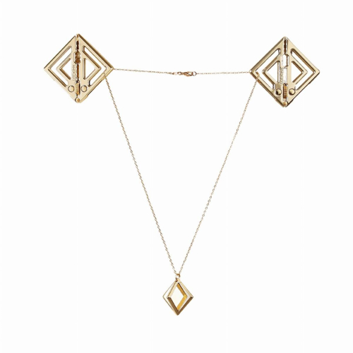 Затискачі для сосків з легкої підвіскою LOCKINK Adjustable Nipple Clamps with Light Pendant - Golden