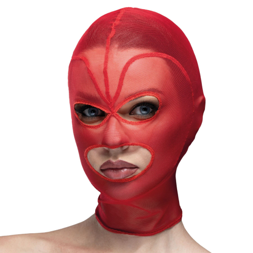 Feral Feelings Hearts Mask Red - Маска серце сітка з відкритим ротом та очима