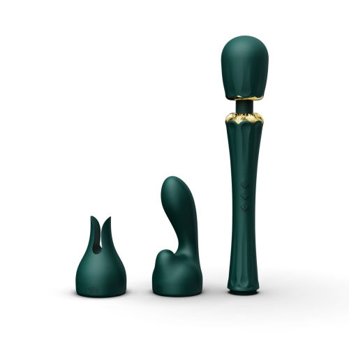 Zalo - Kyro Turquoise Green - Вибратор микрофон с насадками