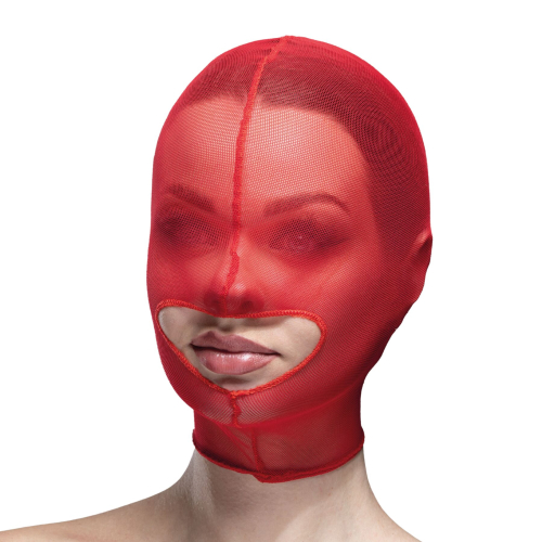 Feral Feelings Hood Mask Red - Маска сетка с открытым ртом 