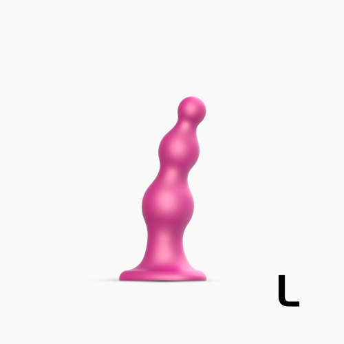 Strap-On-Me Dildo Plug Beads Framboise Metallic L - Насадка для страпона