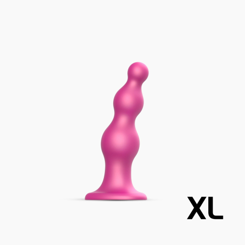 Strap-On-Me Dildo Plug Beads Framboise Metallic XL - Насадка для страпона