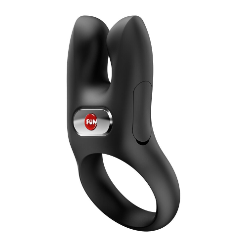 На фото эрекционное виброкольцо с двойной стимуляцией клитора Fun Factory NŌS CLASSIC Black, 2 мотора
