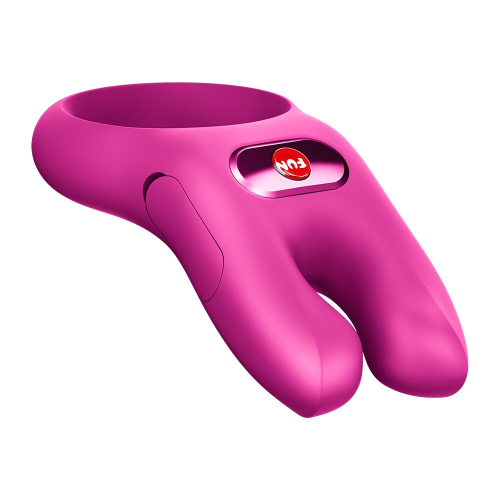 На фото эрекционное виброкольцо с двойной стимуляцией клитора Fun Factory NŌS CLASSIC Magenta, 2 мотора