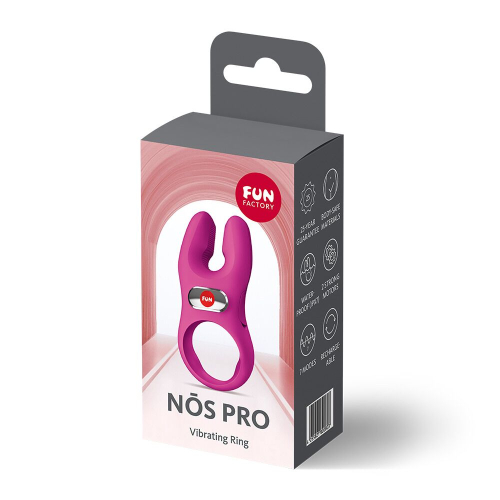 На фото эрекционное виброкольцо с двойной стимуляцией клитора Fun Factory PRO PRO Magenta, 2 мотора