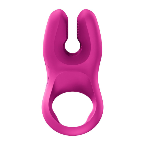 На фото эрекционное виброкольцо с двойной стимуляцией клитора Fun Factory PRO PRO Magenta, 2 мотора