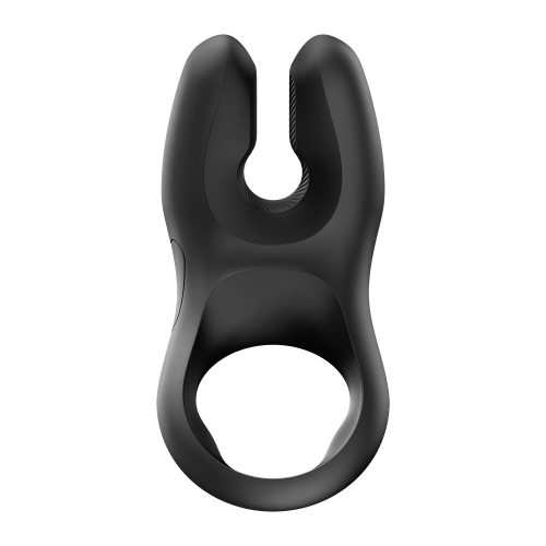 На фото эрекционное виброкольцо с двойной стимуляцией клитора Fun Factory NŌS PRO Black, 2 мотора
