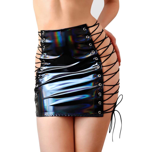 Юбка шнуровка Art of Sex Molly черная голограмма. XS-M