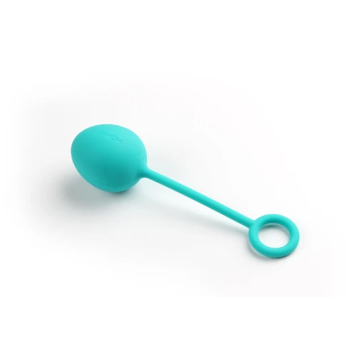 На фото изображены бирюзовые вагинальные шарики из набора Svakom Nova Green  для женщин на белом фоне.