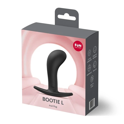 На фото анальна пробка Fun Factory BOOTIE L Black, діаметр 3,8 см, тонкий обмежувач