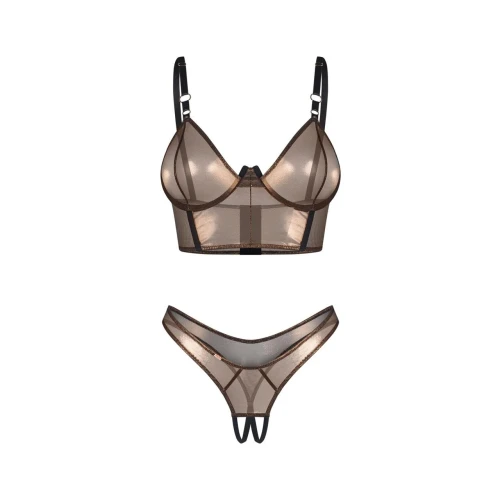 На фото комплект Obsessive Soranna top & crotchless thong 2XL/3XL