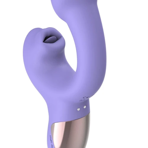 На фото фиолетовый смарт-вибратор Magic Motion Ponder Purple, двойная стимуляция, виброяйцо+язычок для клитора