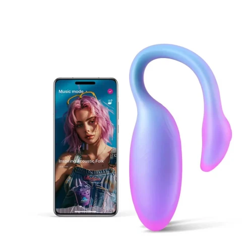 На фото смарт-виброяйцо Magic Motion Flamingo Max Blue 2 в 1: виброяйцо и тренажер Кегеля, 10 режимов