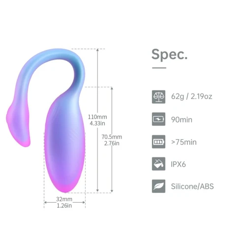 На фото смарт-виброяйцо Magic Motion Flamingo Max Blue 2 в 1: виброяйцо и тренажер Кегеля, 10 режимов