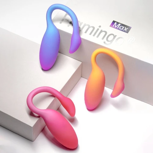 На фото смарт-виброяйцо Magic Motion Flamingo Max Blue 2 в 1: виброяйцо и тренажер Кегеля, 10 режимов