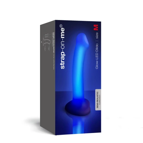 На фото Светящийся Дилдо Strap-On-Me Glow-LED Dildo Purple - M