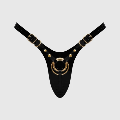 На фото трусики для страпона Strap-On-Me Leatherette Harness Fabulous - One Size - Black Glossy