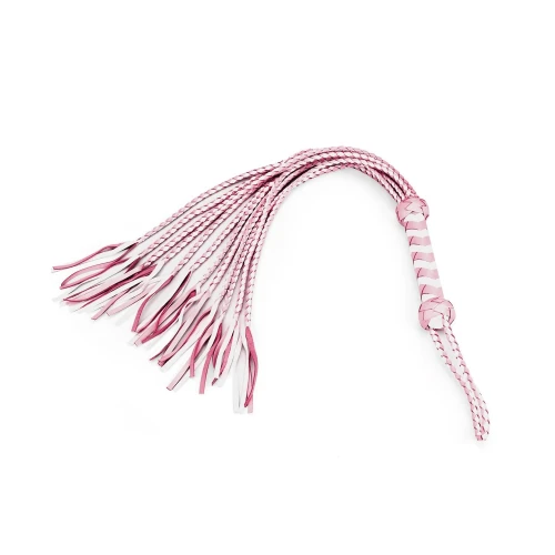 На фото Флогер Liebe Seele White & Pink Leather Whip