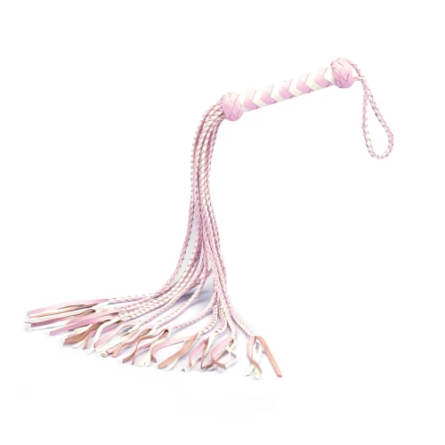 На фото Флогер Liebe Seele White & Pink Leather Whip
