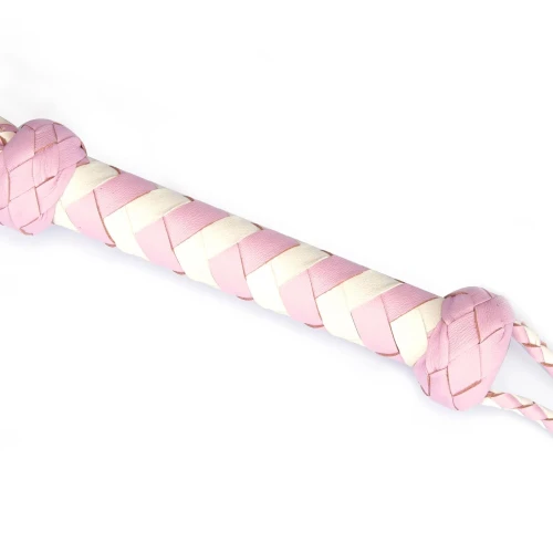 На фото Флогер Liebe Seele White & Pink Leather Whip