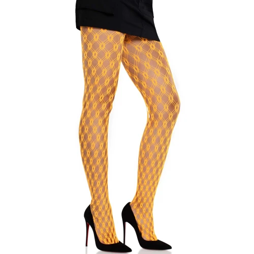 На фото колготки Leg Avenue Eyelet Net Tights Neon Orange One Size