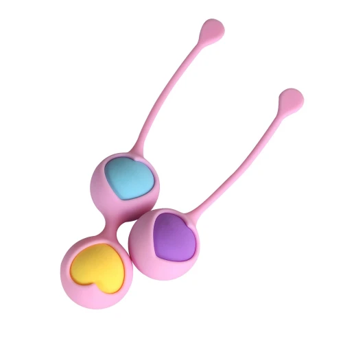 На фото изображены разноцветные вагинальные шарики Wooomy Love Pearls