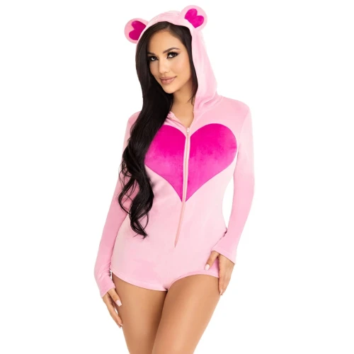 На фото розовый комбинезон «Сладкий мишка» Leg Avenue Sweetheart Bear Velvet Romper M