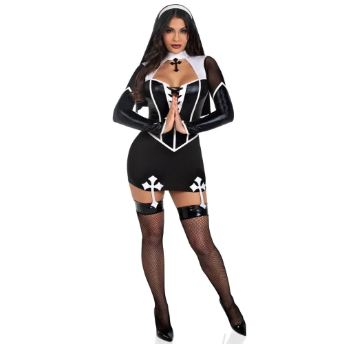 На фото костюм монахини Leg Avenue Holy Hottie Dress XS