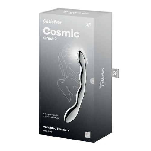 На фото металлический дилдо Satisfyer Cosmic Crest 2