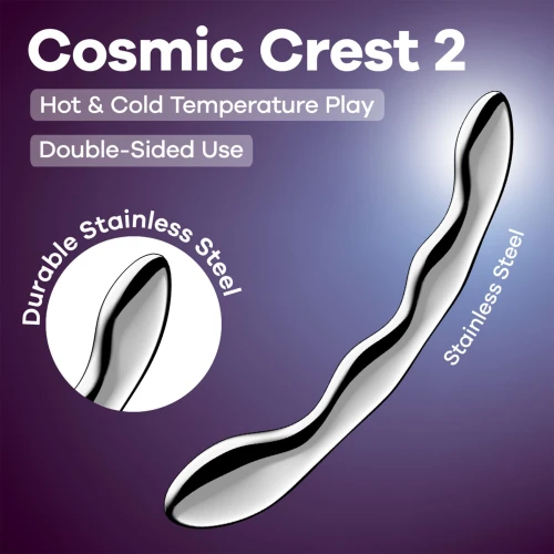 На фото металлический дилдо Satisfyer Cosmic Crest 2