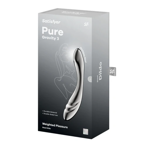 На фото металлический дилдо Satisfyer Pure Gravity 3