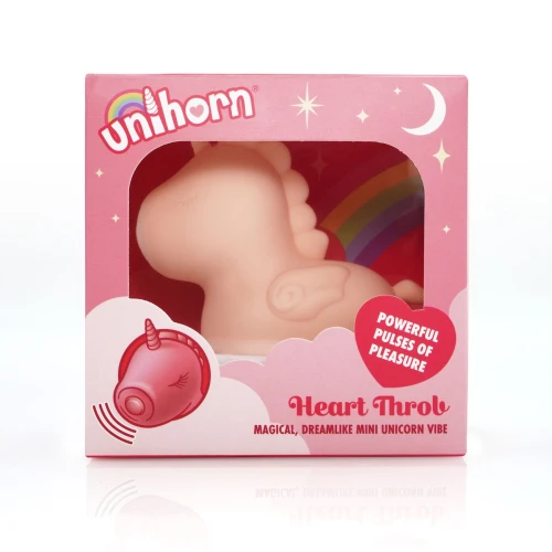 На фото розовый вибратор-единорожка Unihorn – Heart Throb, с пульсацией