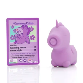 На фото фіолетовий вібратор-єдиноріжка Unihorn – Karma Lilac, з пульсацією 