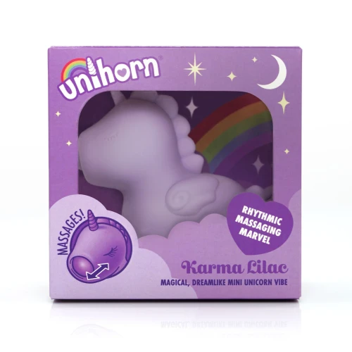 На фото фиолетовый вибратор-единорожка Unihorn – Karma Lilac, с пульсацией