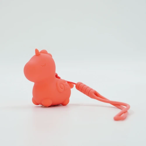 На фото вибратор-миниединорожка Unihorn Mini – Peachy Pony, брелок с вибрацией, 10 режимов