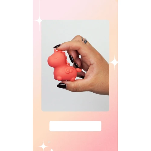 На фото вибратор-миниединорожка Unihorn Mini – Peachy Pony, брелок с вибрацией, 10 режимов